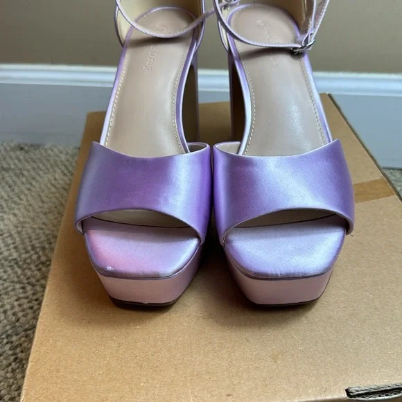 The Drop Women's Hamalie Platform Sandal, Lavender Satin, Size 9 - Picture 2 of 16